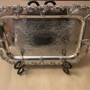 Vintage Silver Plated Small Serving Tray.